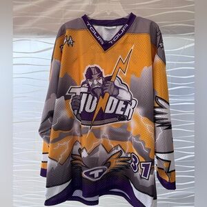 Vintage Thunder Hockey Jersey in Purple and Yellow